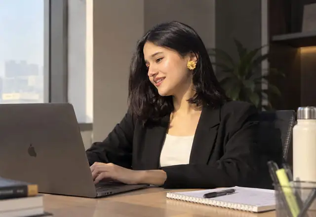Healthcare professional on laptop